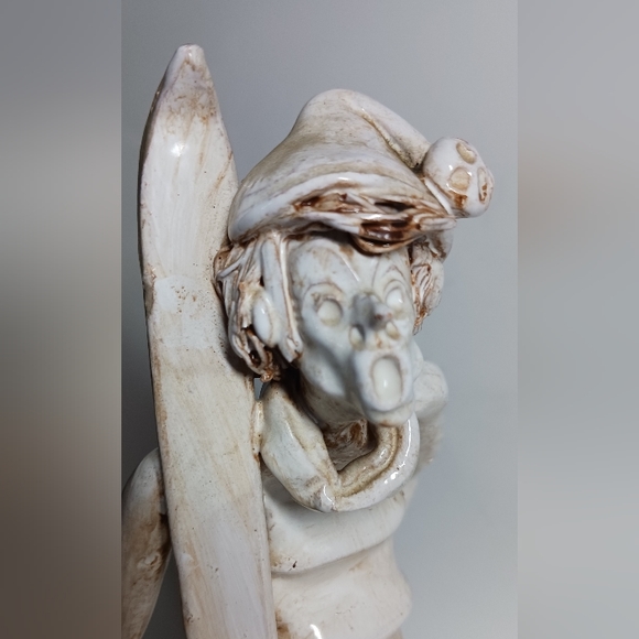 SKIER Dino Bencini Art Sculpture Italy 11" Signed Figurine Xmas Collectible - Picture 3 of 8